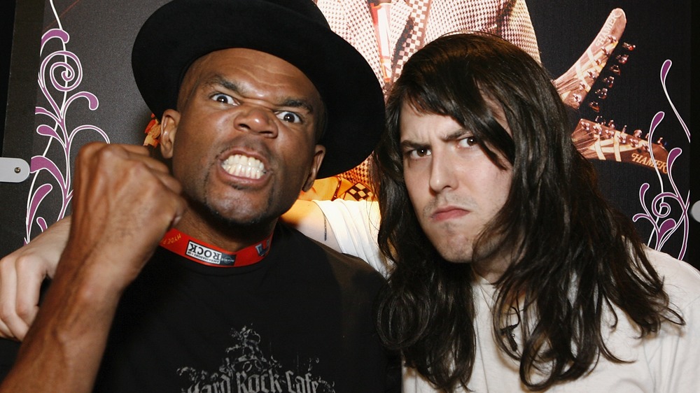 Andrew W.K. and Darrell McDaniels snarling