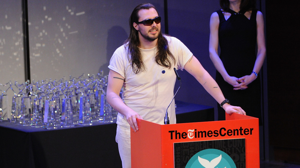 Andrew W.K. at podium