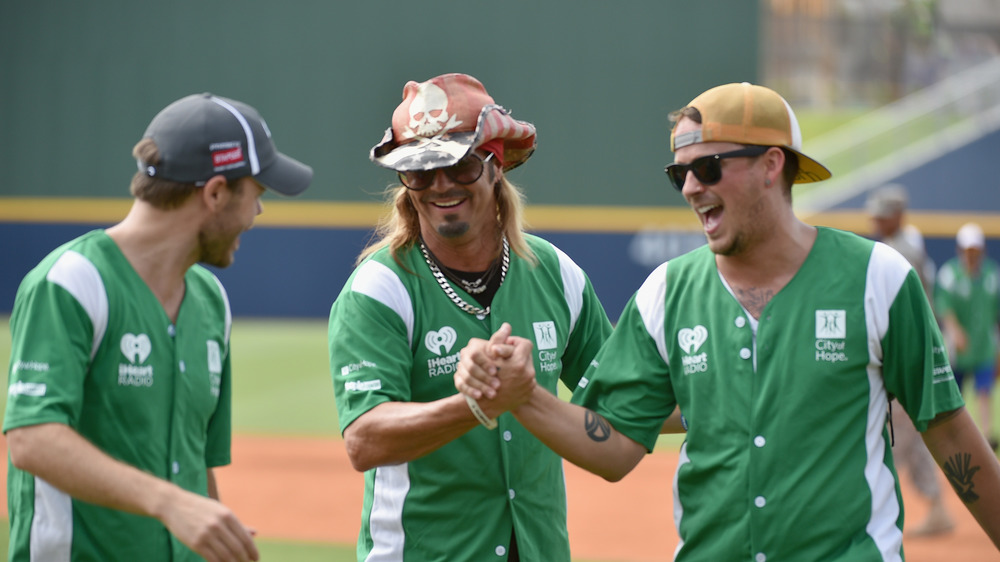 Bret Michaels playing baseball