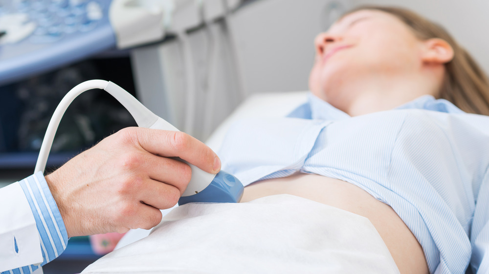 Woman getting a sonogram