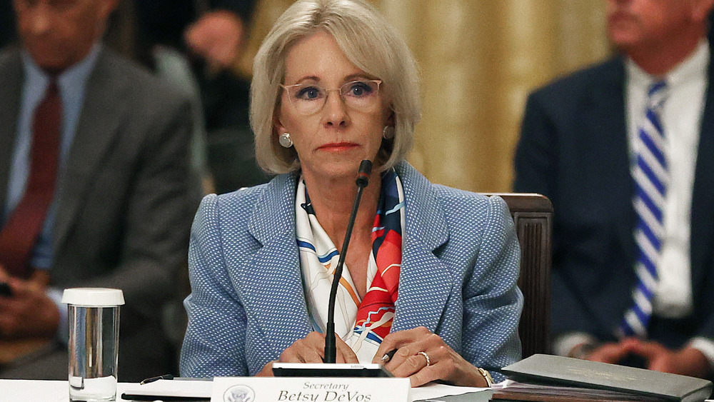 US Education Secretary Betsy Devos at hearing