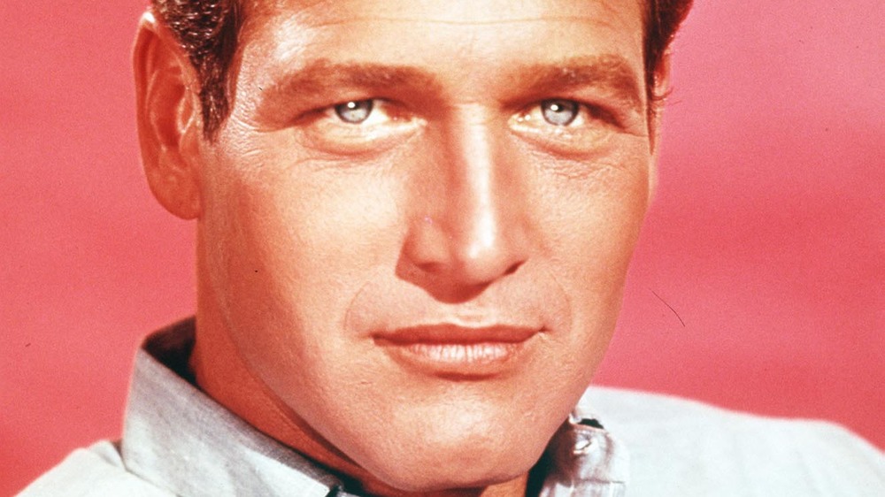 Paul Newman with red background
