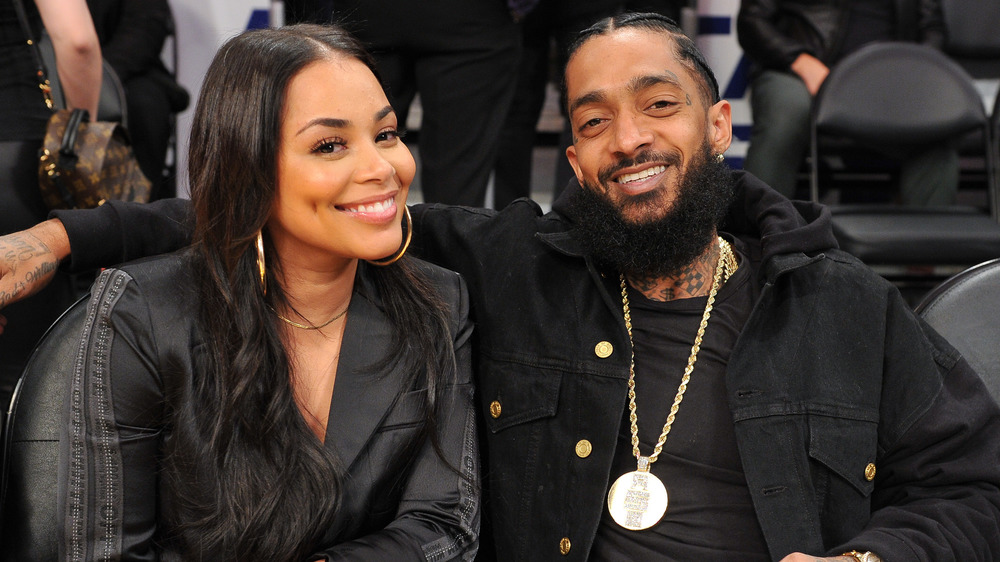 Hussle and Lauren London courtside