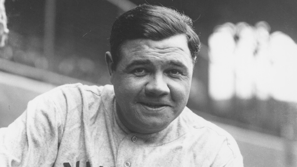 Babe Ruth smiling