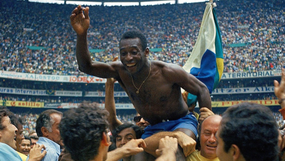Pelé celebrating World Cup 1970