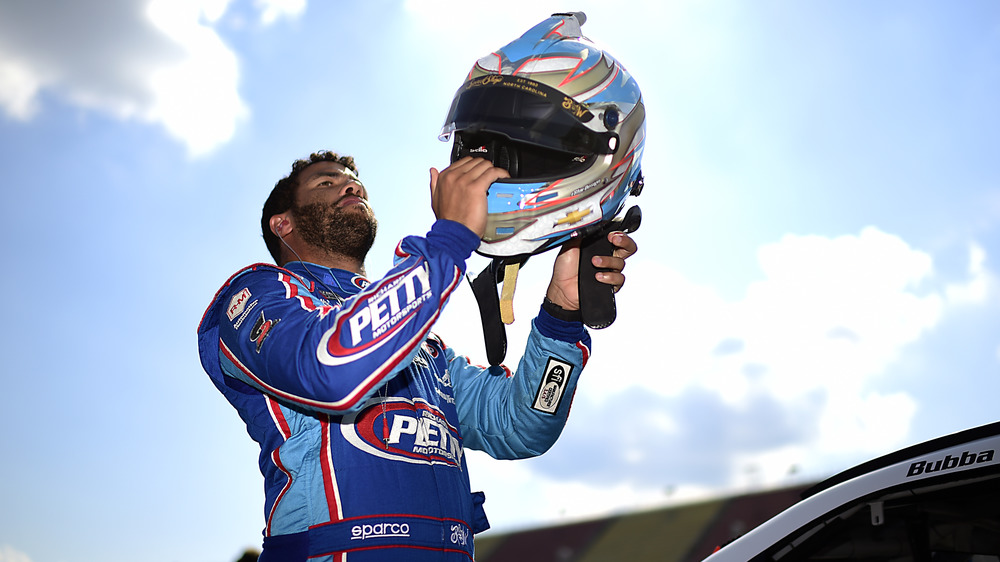 Bubba Wallace with helmet