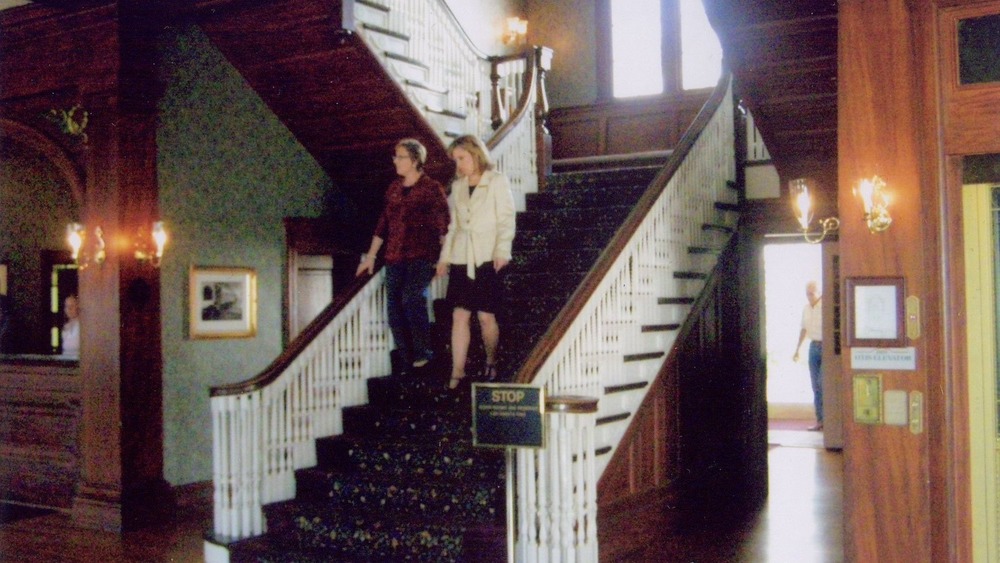 Stanley Hotel Staircase with two people walking down