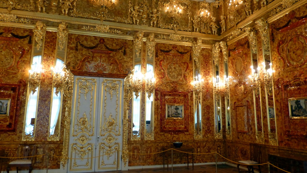 Recreated Amber Room in St. Petersburg, Russia