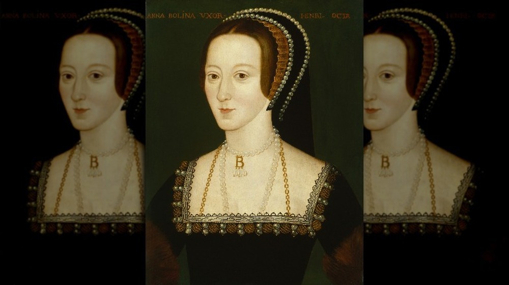 painting of Anne Boleyn with headdress 