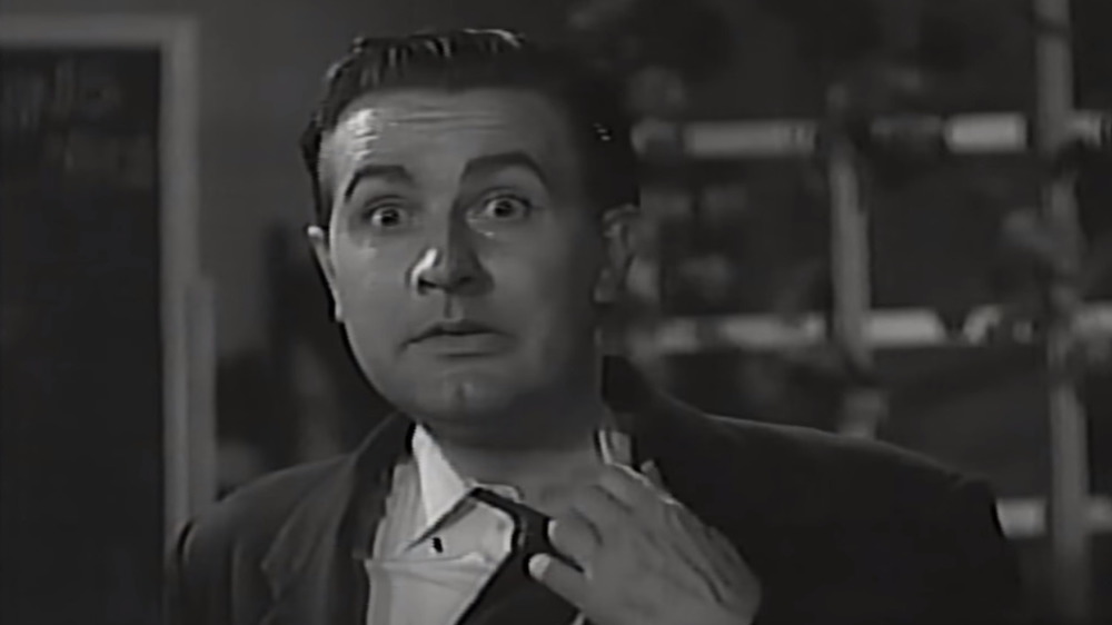 Ed Wood pulling on his collar