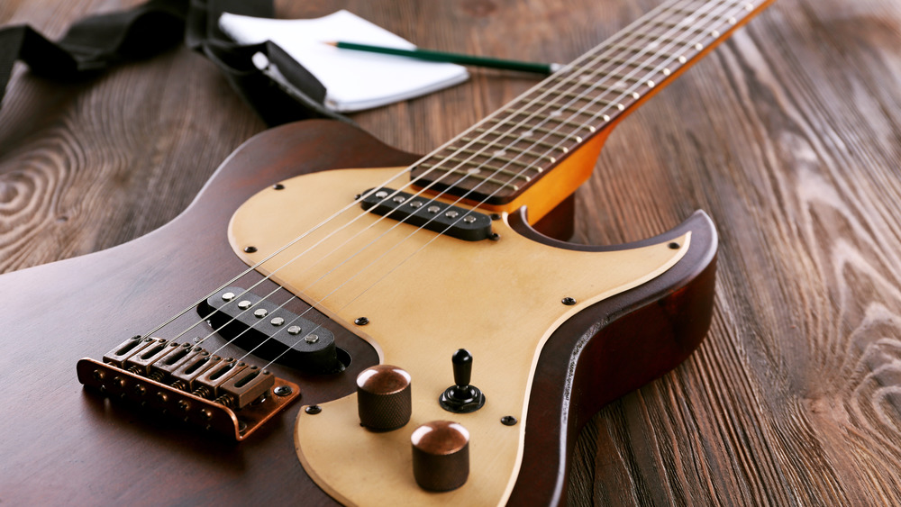 Notebook and guitar