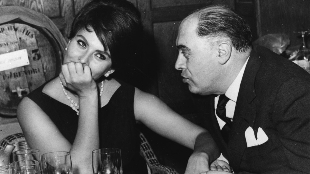 Carlo Ponti looking lovingly at Sophia Loren
