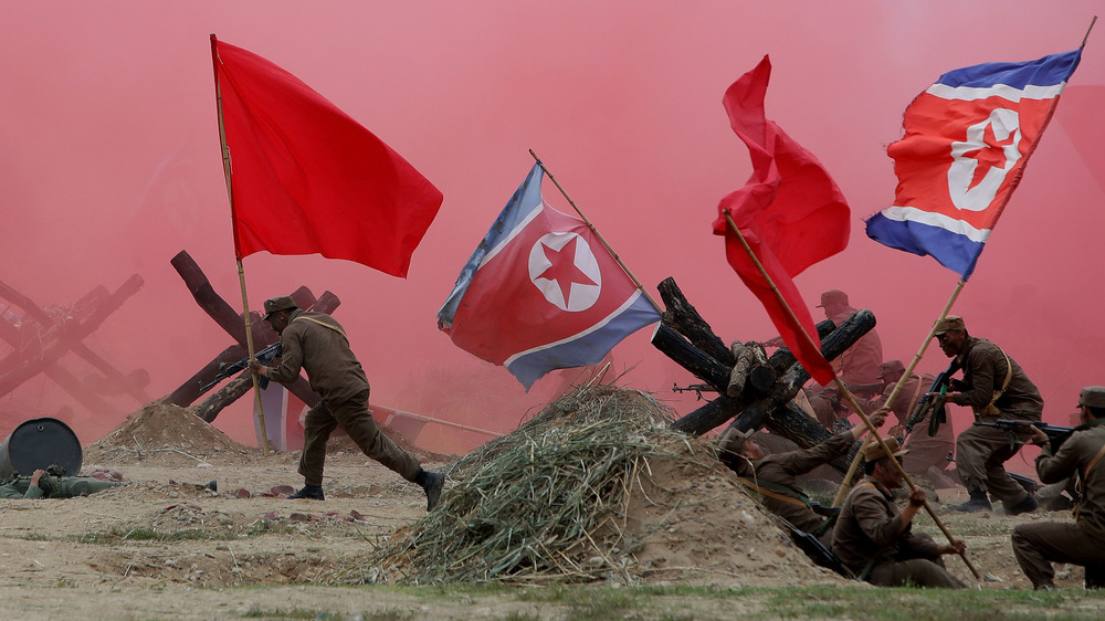 South Korean soldiers dressed as North Korean and Chinese soldiers 