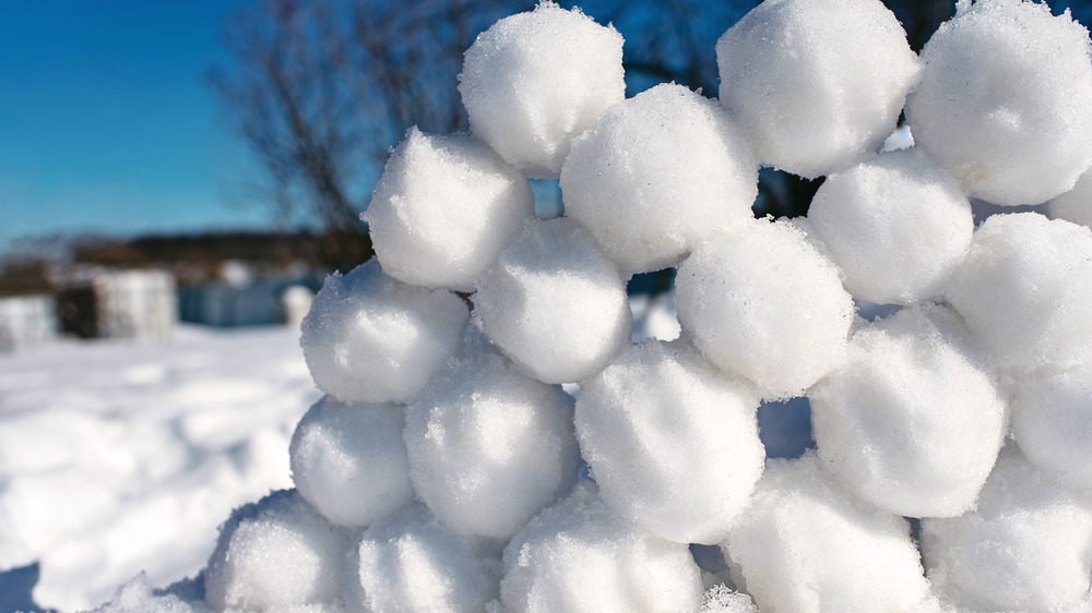 Snowballs stacked up