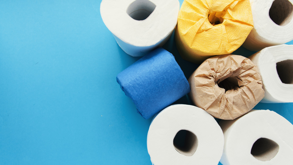 Colorful rolls of toilet paper