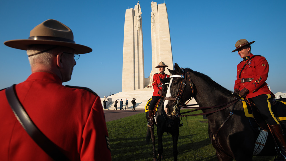 Canadian Mounties on horseback