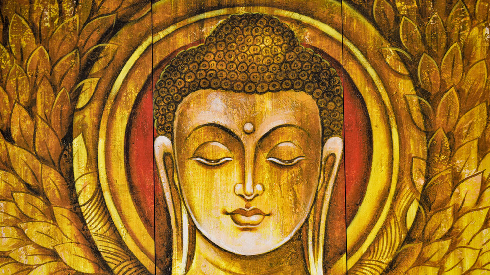 Woodblock artwork of the Buddha