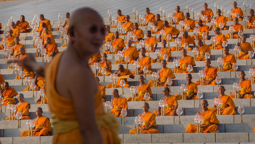 Buddhist monks at Dhammakaya Temple
