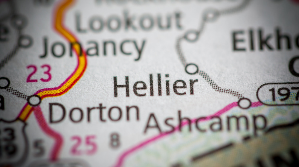 Map of Hellier, Kentucky