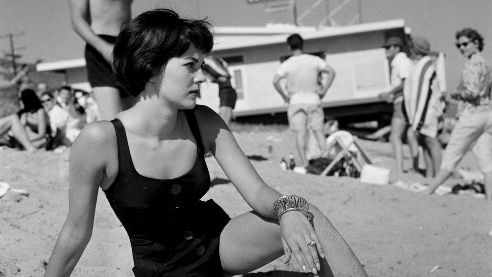 Natalie Wood on a beach, 1956
