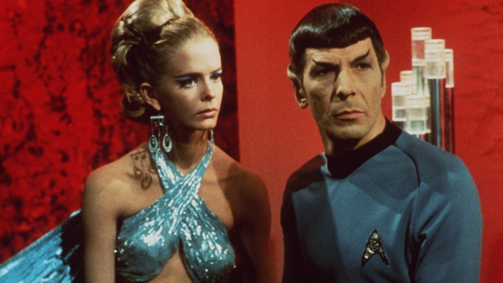 Leonard Nimoy as Spock and glamorous woman