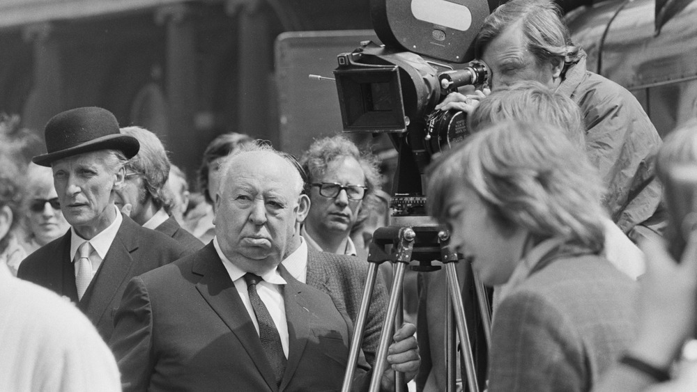 Alfred Hitchcock behind camera