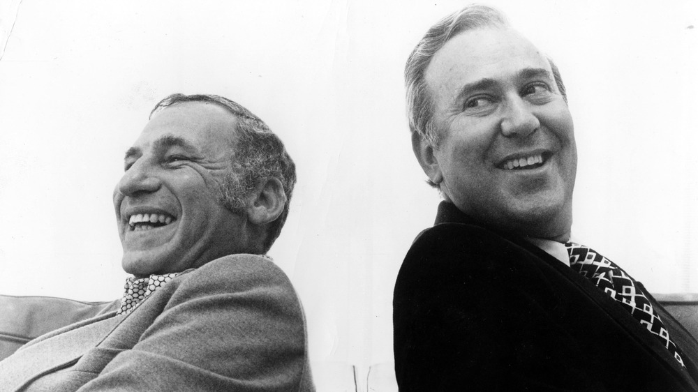 Mel Brooks and Carl Reiner pose for a publicity shot