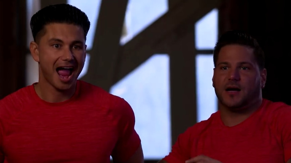 Pauly D and Ronnie Ortiz-Magro with mouths open