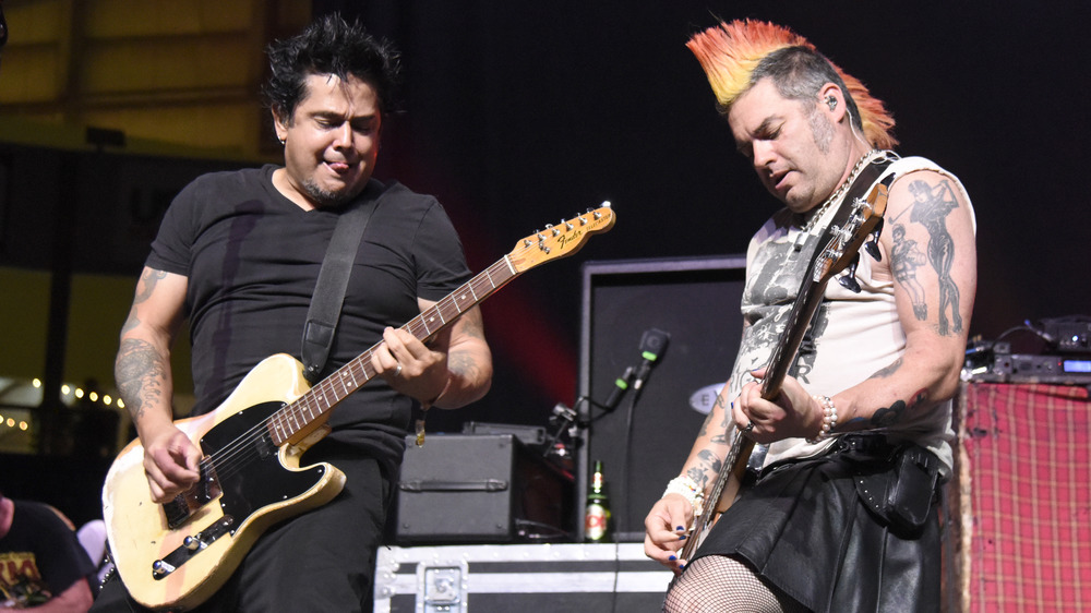 El Hefe and Fat Mike of NOFX perform at the Riot Fest in Denver.