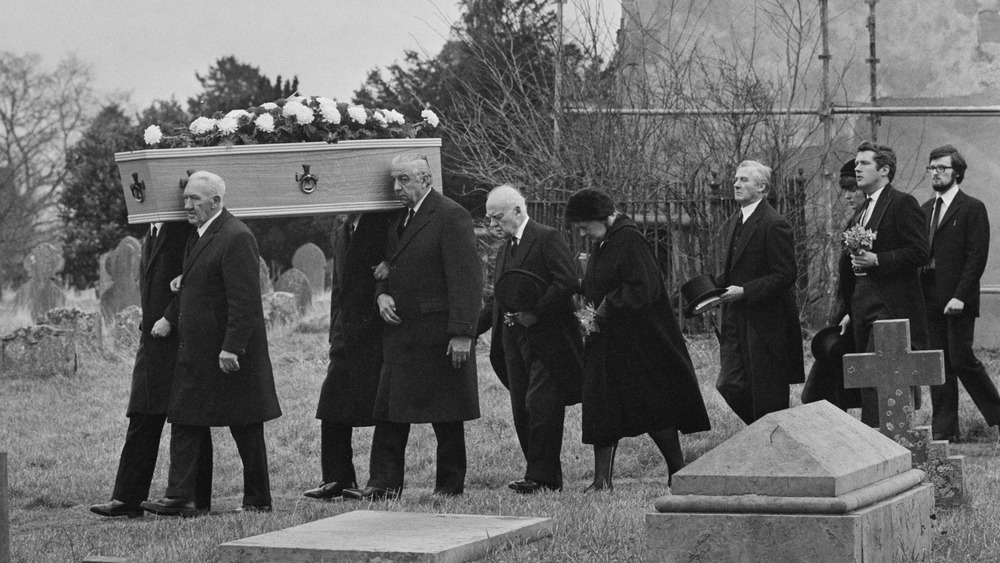 Agatha Christie's funeral in England in 1976