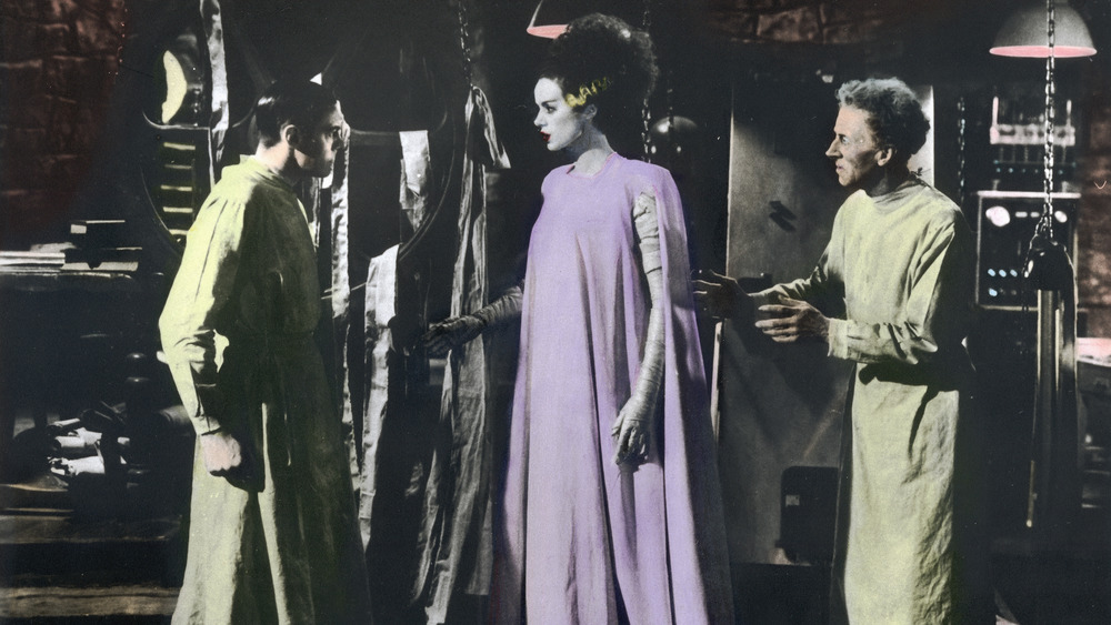 Colin Clive, Elsa Lanchester, and Ernest Thesiger in lab
