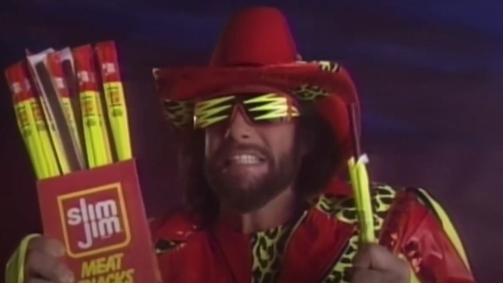 Randy Savage in a Slim Jim commercial