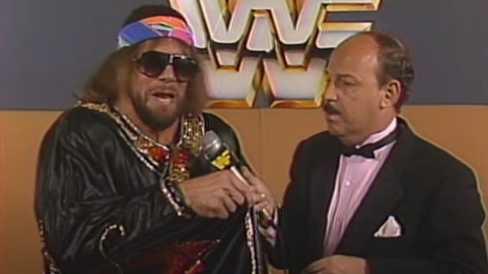 Randy Savage giving an interview
