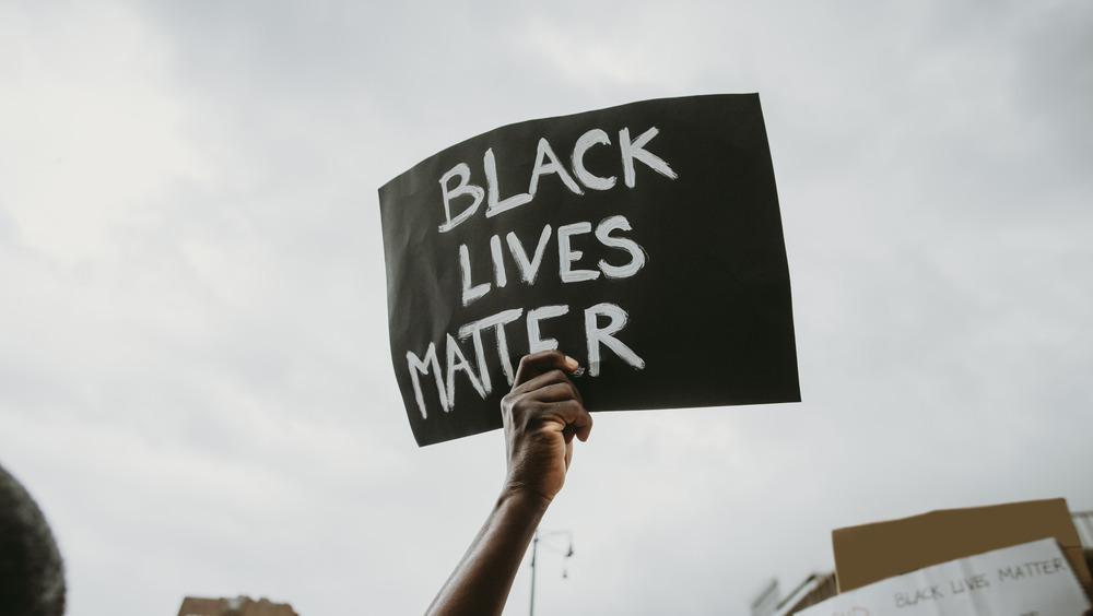 Black lives matter movement protesting in Milan