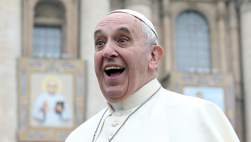 Pope Francis laughing