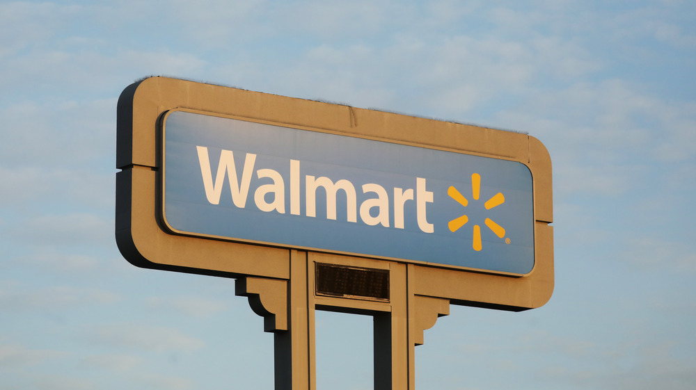 Walmart sign with blue sky