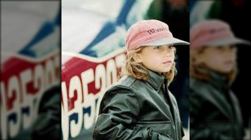 Jessica Dubroff wearing red hat