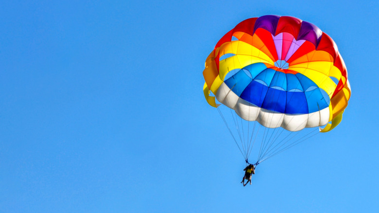 skydiving with parachute