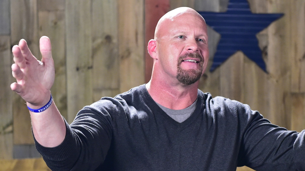 Steve Austin shoots a commercial