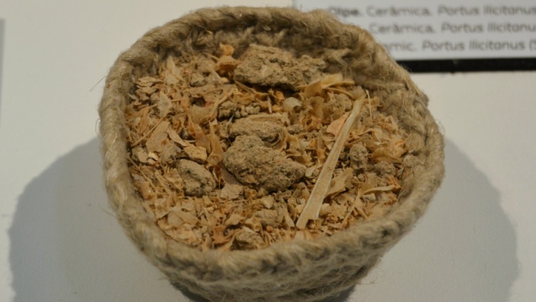 Remains of garum in a woven bowl