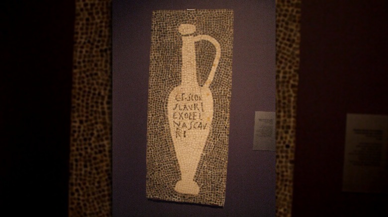 mosaic showing urn