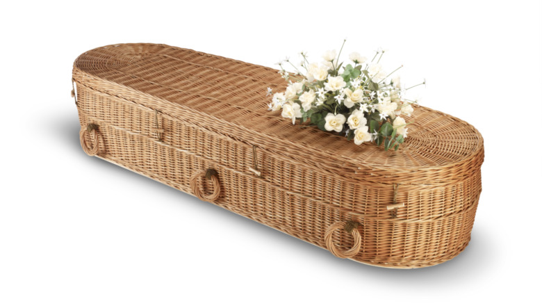 combustible wicker casket for cremation