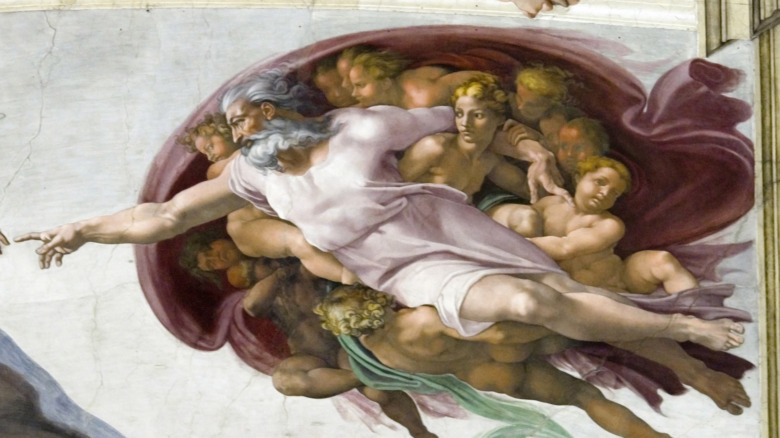 God in detail of the Sistine Chapel
