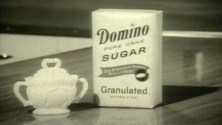 Domino sugar on a table in the '50s