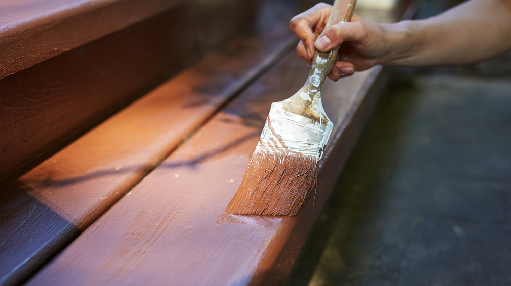 paintbrush painting stairs