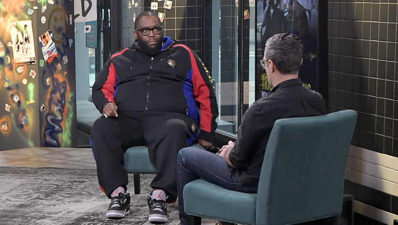 Killer Mike seated during interview