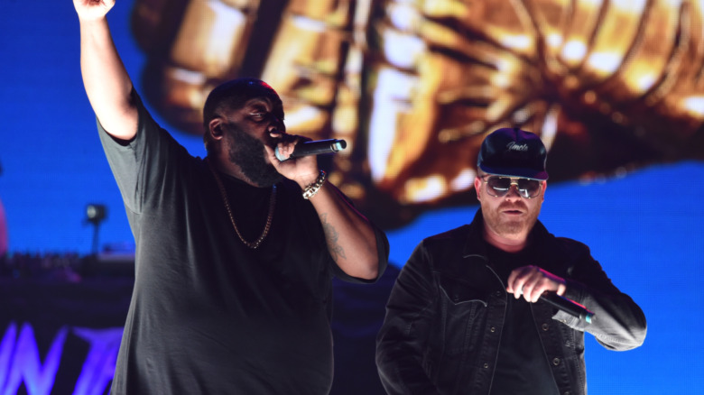 Run the Jewels on stage performing