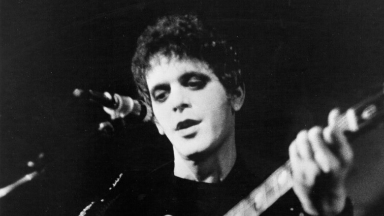 Lou Reed singing at mic