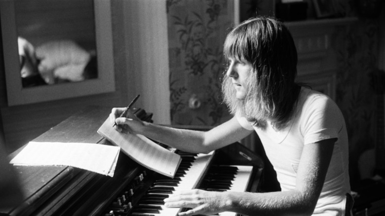 Keith Emerson composing on keyboard