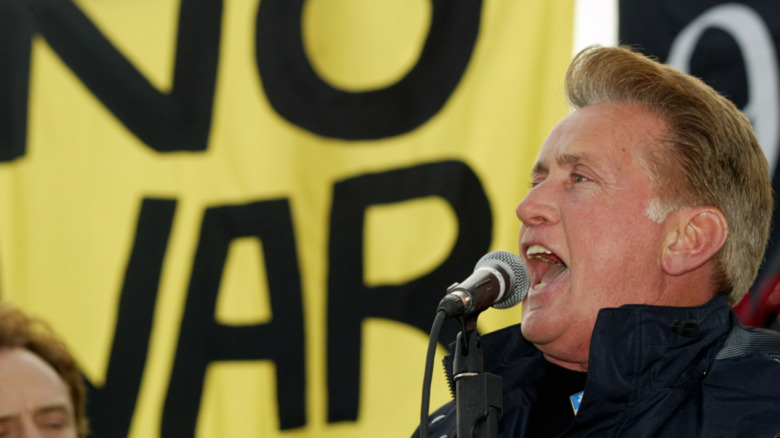 Martin Sheen at anti-war protest